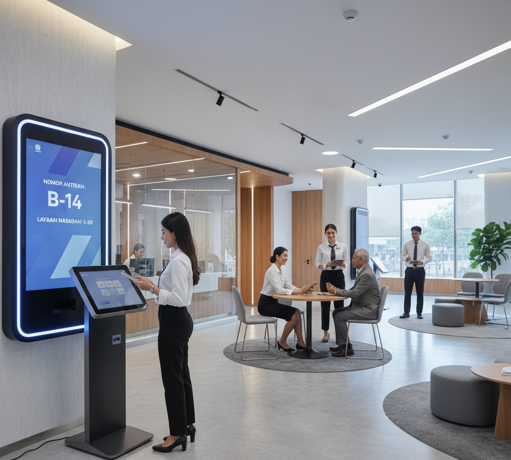 Smart branch dan otomasi antrean digital.