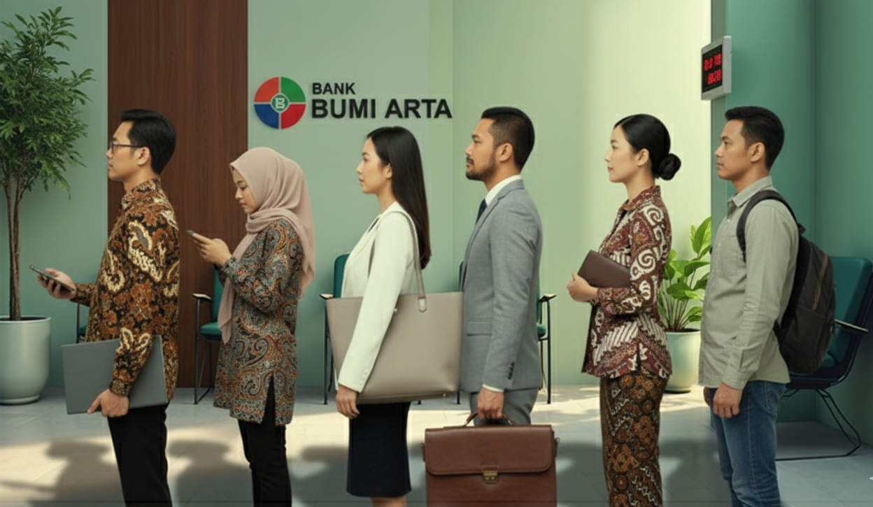 Transformasi bank melalui sistem antrian digital modern.