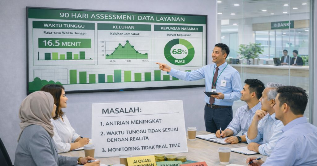 Ilustrasi rapat umum kantor pusat bank